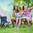 thumbnail image 6 of 600D Oxford Camping Chair Portable Foldable Chair Supports 220 lbs for Picnic, Fishing, Backpacking Blue Rose Pattern, 6 of 8