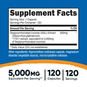 Nutricost DGL Deglycyrrhizinated Licorice Extract 120 Capsules (5,000mg Equivalent Per Capsule) - Non GMO, Vegan