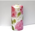thumbnail image 3 of Beautiful Large Tall ative Romantic Hand Painted Hydrangea Flower White Pillar Candle with Golden Swirls Big Floral Pillared Candlesticks Spring Summer Home, 3 of 6