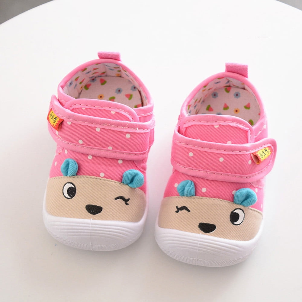 Toddler Soft Sole Crib Shoes for 0-2T Kids Baby Boys Girls Cartoon Squeaky Sneakers Lovely Rabbit Ears Prewalker 