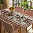 thumbnail image 3 of Vintage Farmhouse Table Cloths for 4 Foot Rectangle Tables, Retro Home Text Country Star Wooden Patio Waterproof Elastic Fitted Tablecloths, Washable Rectangular Table Cover for Camping, 3 of 8
