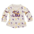 thumbnail image 2 of Girls Toddler Wes & Willy Oatmeal LSU Tigers Ruffle Raglan Long Sleeve T-Shirt & Leggings Set, 2 of 3