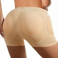 thumbnail image 2 of Previn Women's Hip Pads Shapewear Shorts Butt Lifting Padded Tight Padding Boyshort Slim Mid Thigh Shaper Wedding Thin Nude Medium, 2 of 3