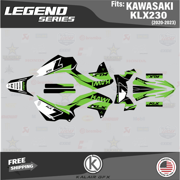 Kalair GFX Graphics Kit for Kawasaki KLX230 (2020-2024) Legend Series