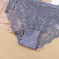 thumbnail image 5 of Womens Blue Lace Underwear Mid Rise Briefs, Floral Stretch Panties for Everyday Comfort, Soft Polyester Spandex, 1-Pack,Size L, 5 of 6
