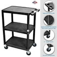 thumbnail image 3 of Luxor 18" x 24" Three Shelf Flat Utility Cart - Black, 3 of 4