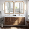 thumbnail image 3 of WallBeyond Rustic Wood Rounded Corner Bathroom Mirror for Wall Mounted, Home Decor, 30" × 40", Natural Wood, 3 of 7