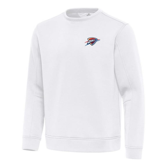 Men's Antigua White Oklahoma City Thunder Relevant Pullover Sweatshirt