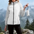 thumbnail image 2 of Womens Rain Jacket With Hood Color-Block Long-Sleeve Jacket Water-Repellent Windproof Casual Hooded Zip-Up Outdoor Light Raincoats Windbreaker, 2 of 9