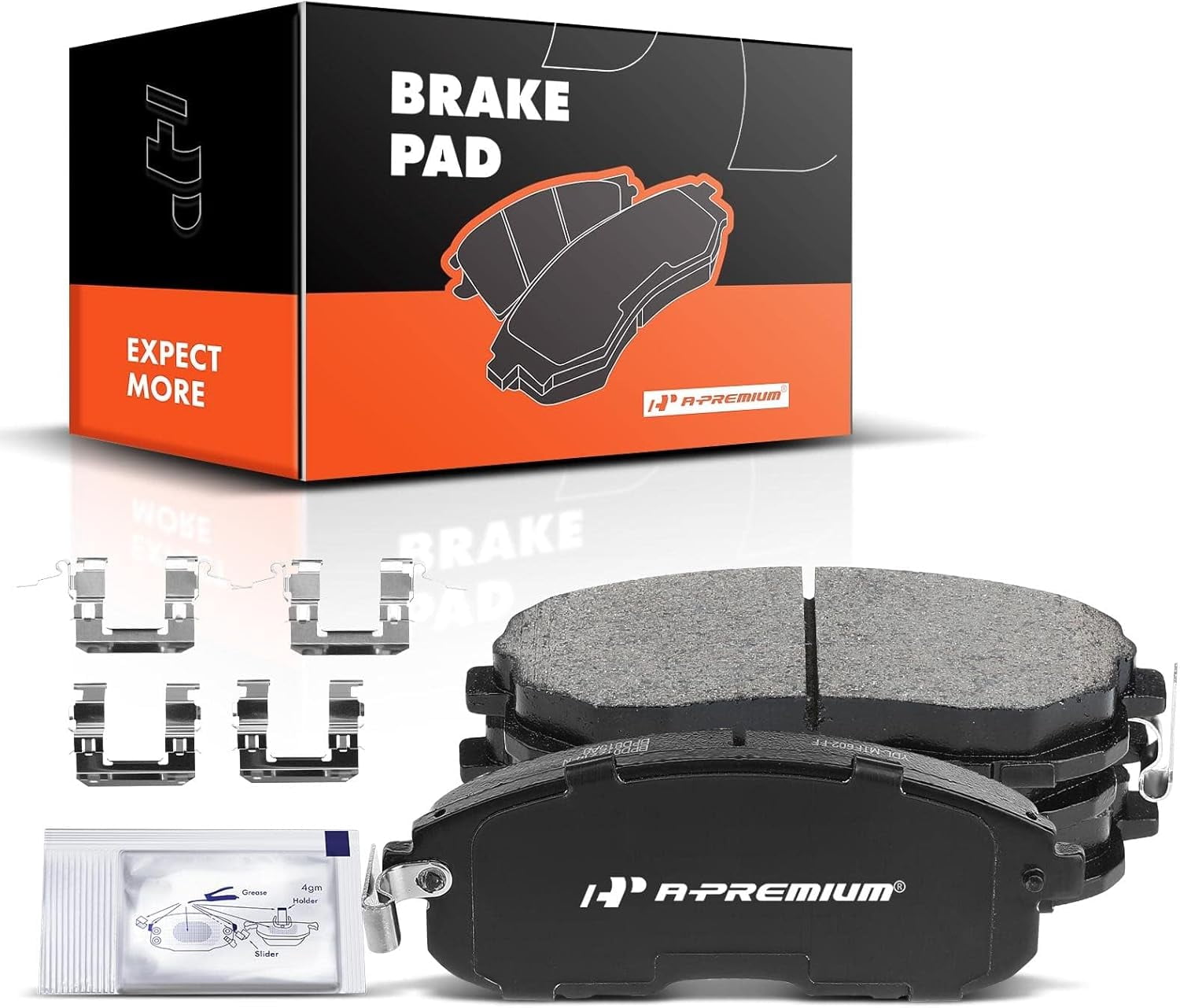 A-Premium Front + Ceramic Disc Brake Pads Set Compatible with