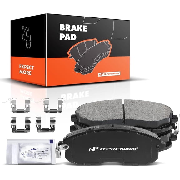 A-Premium Front Ceramic Brake Pads Set Compatible with Infiniti, Nissan and Suzuki Models - G20, G35, I30, I35, 350Z, Altima, Cube, Juke, Maxima, Sentra, Versa, SX4, with Hardware, 4-Pack