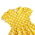 thumbnail image 6 of WhouRiu Girls Puff Sleeve Vintage Polka Dot Gown Summer Princess Party Dress Yellow,Sizes 5-6, 6 of 8