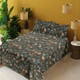 thumbnail image 2 of Ambesonne Tulips Fitted & Flat Sheet with Shams 4 Pcs Set, Fantasy Floral Blooms Print, Full, Cadet Blue Salmon, 2 of 5
