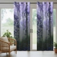 thumbnail image 3 of 2 Panels Outdoor Curtains for Patio Waterproof 54"x108" Purple Forest Weatherproof Privacy Outsides Curtains, Vintage Foggy Woods Tree Grommet Thermal Drapes for Cabana Porch Pergola, 3 of 8
