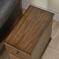 thumbnail image 6 of Small Wood Rattan End Table With Drawer&Cabinet, Vintage Narrow Bedside Table With Door, Slim Sofa Side Table Nightstand for Small Spaces, Living Room, Bedroom-Walnut, 6 of 10