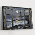 thumbnail image 5 of 16*12inch Wooden Framed Canvas Painting Coastal Lighthouse& Beach Scene Modern Nautical Wall Art for Living Room Bedroom Bathroom Decor, 5 of 5