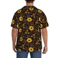 thumbnail image 3 of Naloa Fall Daisy Leaf Men's Loose Fit Cuban Collar Short-Sleeve Shirt, Hawaiian Shirts, Mens Shirts Casual for Everyday Wear Outings-4X-Large, 3 of 5