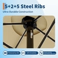 thumbnail image 4 of 15ft Large Patio Umbrella with Base & Solar Lights-Rectangular Patio Umbrella with Crank Handle, UV Protection for Outdoor Market, 4 of 7