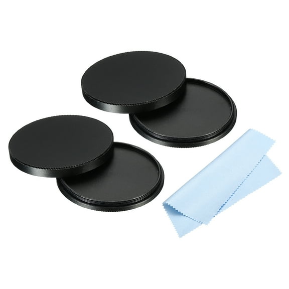 49mm Lens Filter Stack Cap, 2pcs Aluminum Lens Cap Alloy Filter Stacks Protective Case with Cleaning Cloth