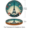 thumbnail image 3 of Valentine's Day 6Pcs Round Microfiber Leather Table Coasters, 11x11 cm/4.3x4.3 in, Heat- Drink Mats for Home and Kitchen, 3 of 6