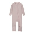 thumbnail image 2 of WIBACKER Baby Boy Girl Ribbed Pajamas with Mittens Bamboo Viscose Sleepers 2 Way Zipper Long Sleeve Pjs - 1Pcs Light Pink, 2 of 13