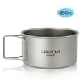 thumbnail image 1 of Lixada Titanium Bowl with Folding Handles Dinner Food Container for Outdoor Camping Hiking Backpacking, 1 of 7