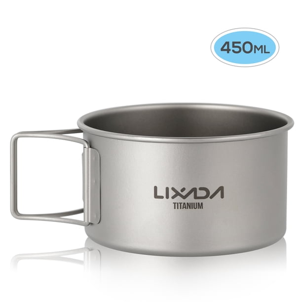 Lixada Lixada Titanium Bowl With Folding Handles Dinner Food Container For Outdo Walmart Com Walmart Com