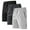 Black/Light Gray/Dark Gray, variant on BUYJYA 3 Pack Men's Athletic Shorts Set with Zipper Pockets Elasticated Waistband Quick Dry Workout Shorts for Basketball