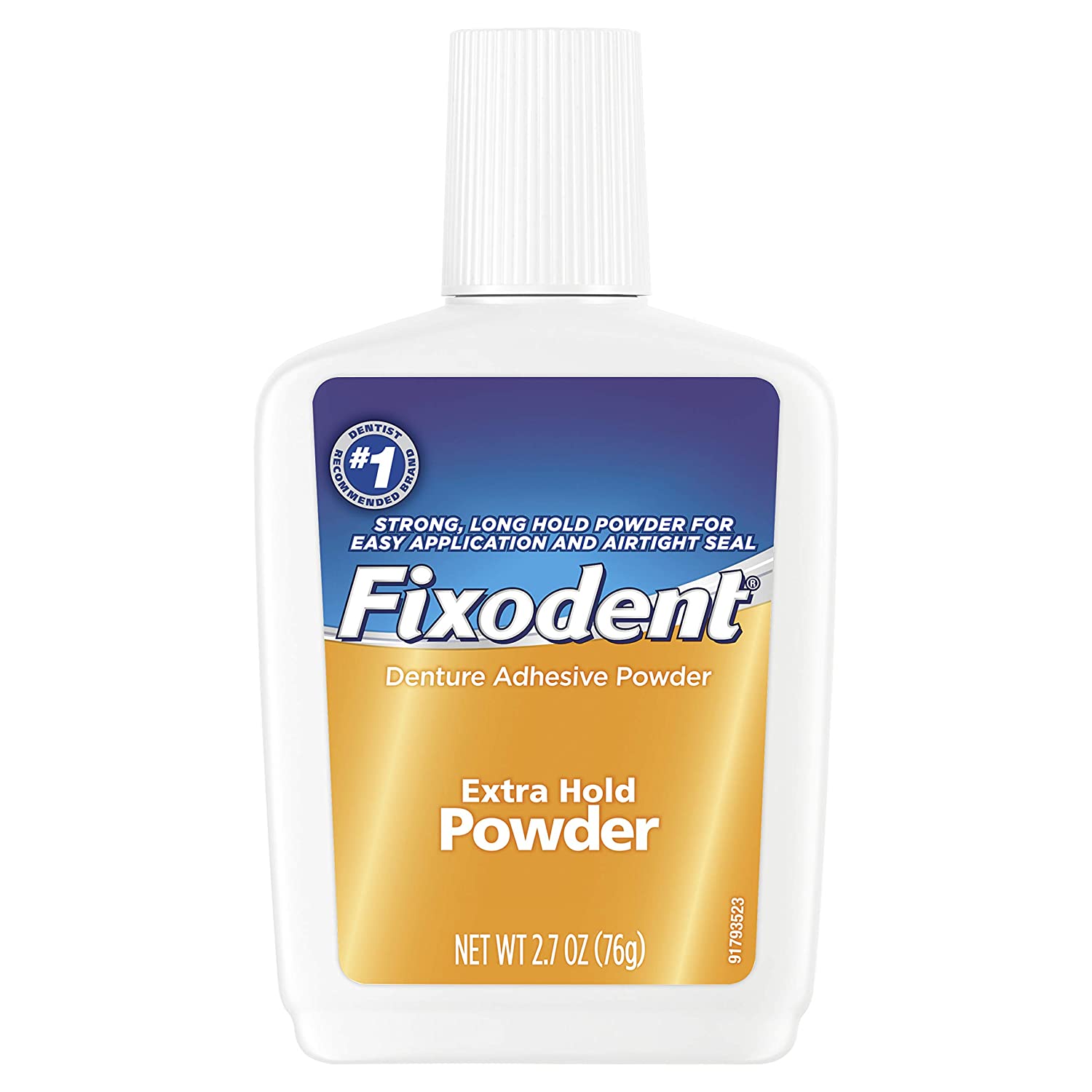 Fixodent Extra Hold Denture Adhesive Powder 2.7 Oz (Pack of 4)