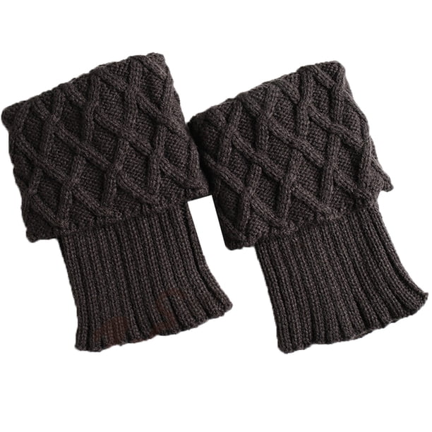 Qarigey 1 par de puños de botas de ganchillo para mujer, calcetines de punto para botas, calentadores de piernas de invierno Ropa, zapatos y accesorios Miscelánea gris oscuro Qarigey PS11900-07