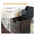 thumbnail image 5 of Wicker Patio Trash Bin, 33 Gallon Rattan Trash Can with Lid for Porch Backyard Deck Patio Poolside, Brown, 5 of 8