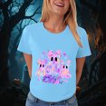 thumbnail image 6 of TOWED22 Halloween Shirts Women Cute Ghost Graphic T-Shirts Funny Spooky Ghost Print Tee Fall Halloween Holiday Casual Tops(Sky Blue,S), 6 of 8