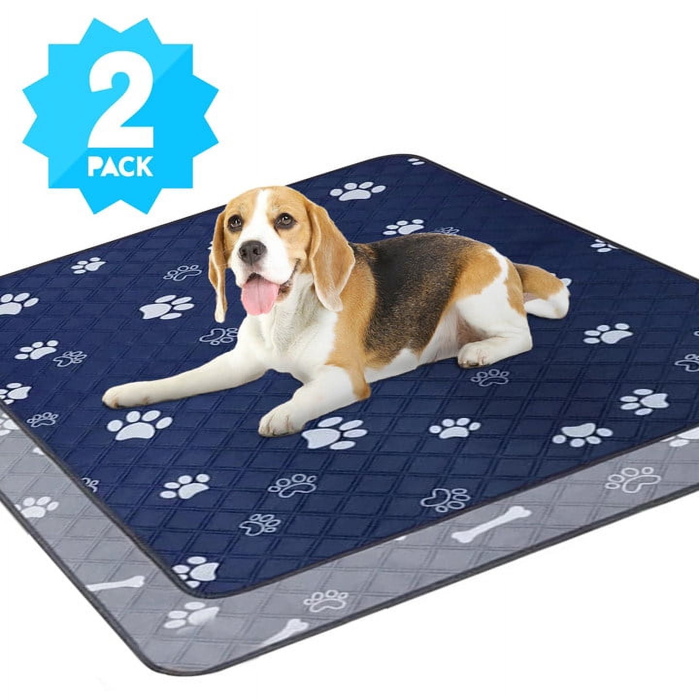 KUTGY 2 Pack Washable Pee Pads for Dogs,18"x24"Reusable Puppy Pee Pads