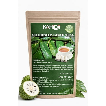 Premium Soursop Graviola Leaf Tea Bags, 100% Natural and Pure from Soursop Leaves, Handmade, Made With Natural Materials- 30 Tea Bags , Sugar/Caffeine/Gluten Free , non-GMO.
