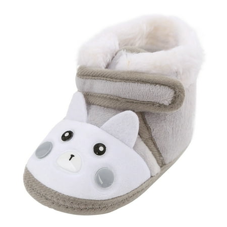 

ZTKWD Unisex Warm Fur Lining Soft Boots Baby Winter Ankle Non-Slip Toddler Winter Snow Crib Shoes