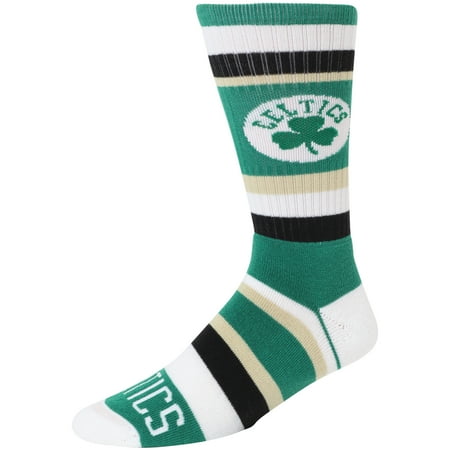 Crew Tri Blend - Boston Celtics For Bare Feet Rainbow Stripe Tri-Blend Crew Socks - L