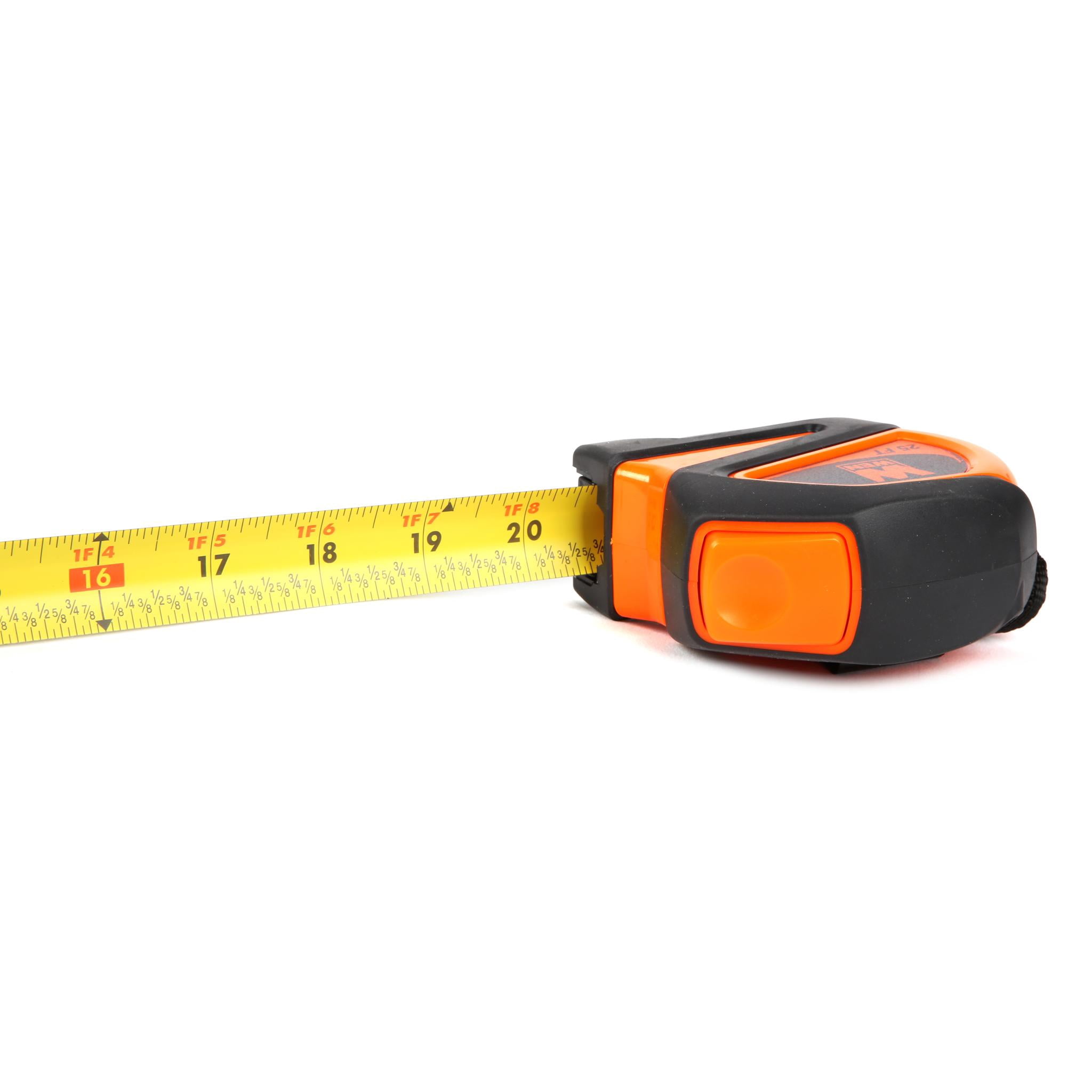 WEN 25-Foot Measuring Tape with Automatic Brake and Dual-Release Triggers