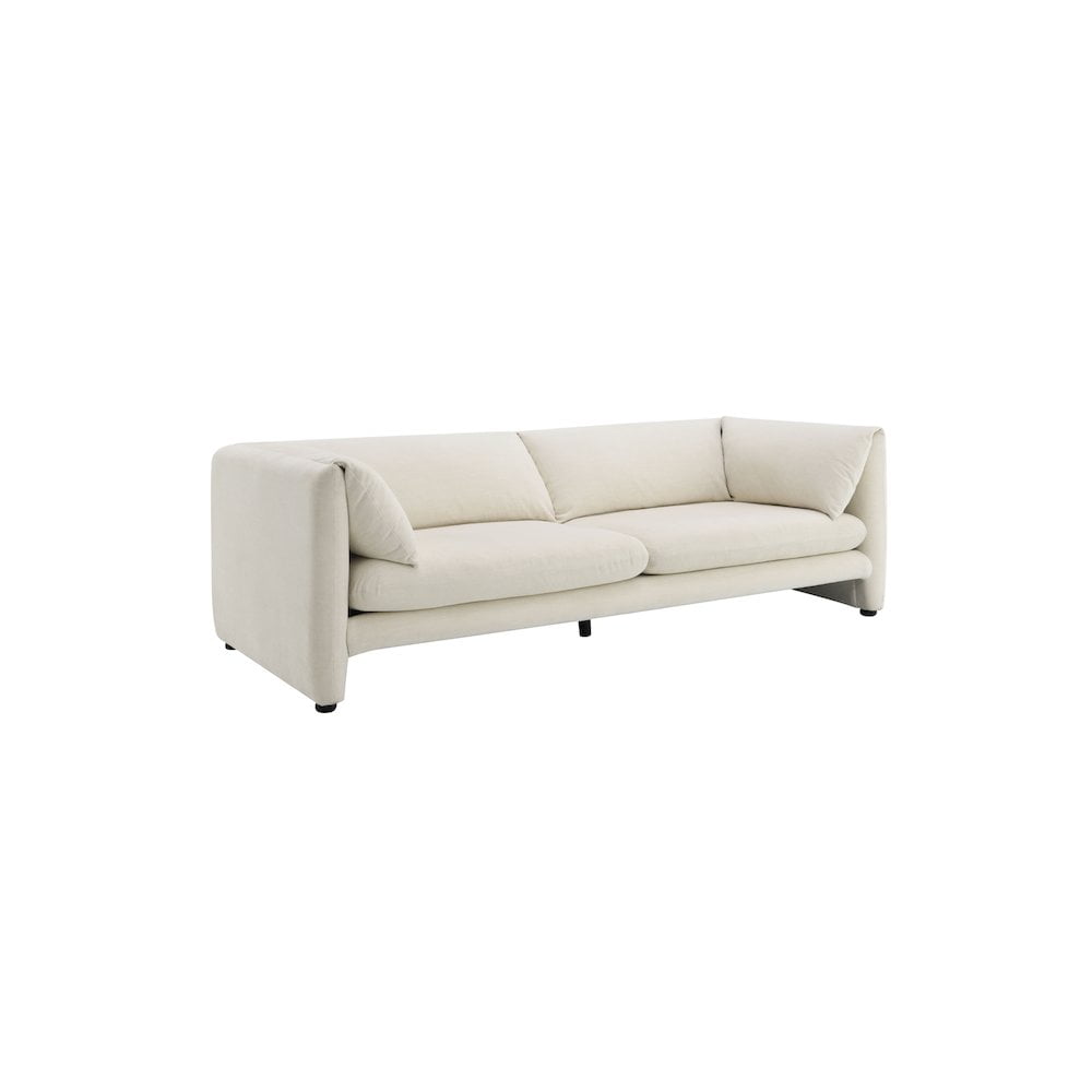 ACME Jayceon Contemporary Couch: Tufted Fabric Sofa with 5 Pillows