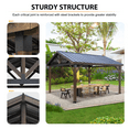 thumbnail image 3 of AECOJOY 14.5x12ft Outdoor Wooden Gazebo,Grill Pergola Gazebo Clearance Hard-Top Gazebo for Patios, Garden,Coffee, 3 of 9