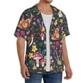 thumbnail image 4 of KLL Mushrooms Snails Butterflies Print Men's Shirt Short Sleeve Button Down Summer Cuba Beach Shirts- XX-Large, 4 of 7
