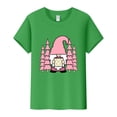 thumbnail image 2 of Christmas Shirts for Women, Green Christmas Gifts, Women's Gnome Print Round Neck Short Sleeve T Shirt Top, 2 of 5
