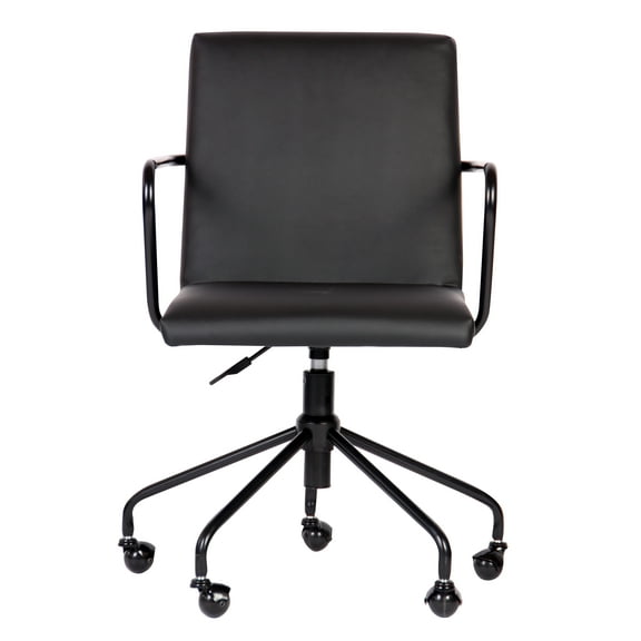 Logan Rolling Desk Chair in Black