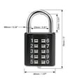 thumbnail image 2 of Uxcell 10-Digit Combination Padlock Push Button Locker Locks Zinc Alloy Black 2Pcs, 2 of 5