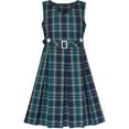 thumbnail image 1 of Robe Fille Verte Tartan Boutonnée Ourlet Plissé 14 Ans, 1 of 8