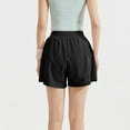 thumbnail image 4 of Vibrex Women's Solid Color Sports Shorts Casual Running Outdoor Fitness Pants High Waist And Hip Lift Home Shorts Women's Athletic Shorts Perfect For Home,Travel,Walks,Vacations._Black_L, 4 of 5