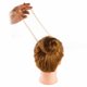 thumbnail image 4 of Redecilla para el pelo, 20 unidades de 50 cm, empaquetadas individualmente, redecillas de malla con borde elástico para mujeres, moños, ballet, cocina, color marrón claro, 4 of 7