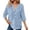 14ZA-Sky Blue, variant on oqasdz Sweatshirt for Women Knit Quarter Sleeve Button Front Pullover Solid Color Loose Lightweight Top Versatile Casual Outdoor