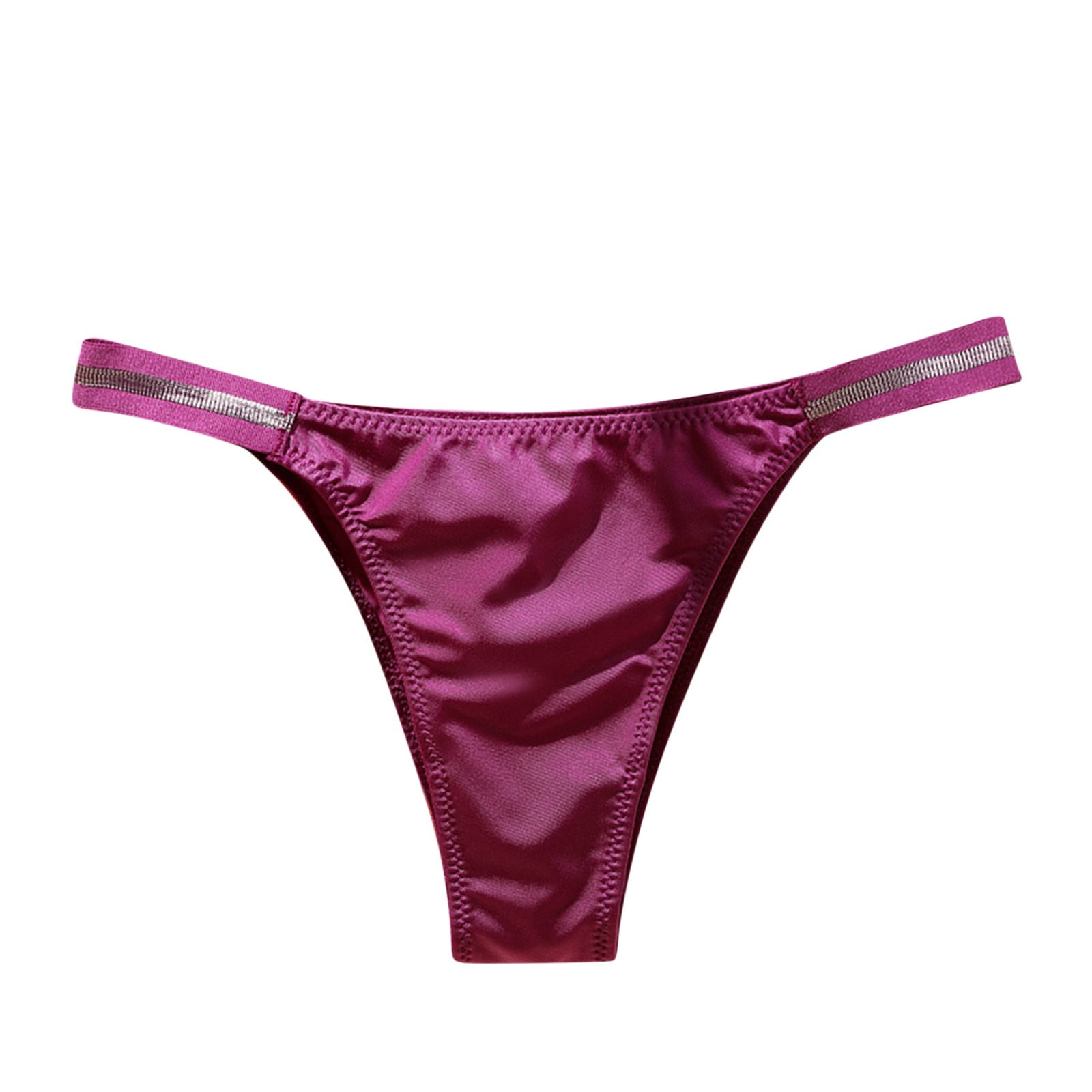 CLZOUD Panties for Women Plus Size Purple Nylon Women Seamless Panties Mid  Waist Ice Silk Lifting Briefs without Feeling Cotton Crotch Panties M 