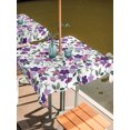 thumbnail image 3 of Square Outdoor Tablecloth with Umbrella Hole Purple Plum Blossoms Outside Table Cloth Waterproof Patio Table Cover Vintage Farmhouse Flower Watercolor Zipper Tablecloths for Picnic Camping 54x54 Inch, 3 of 8