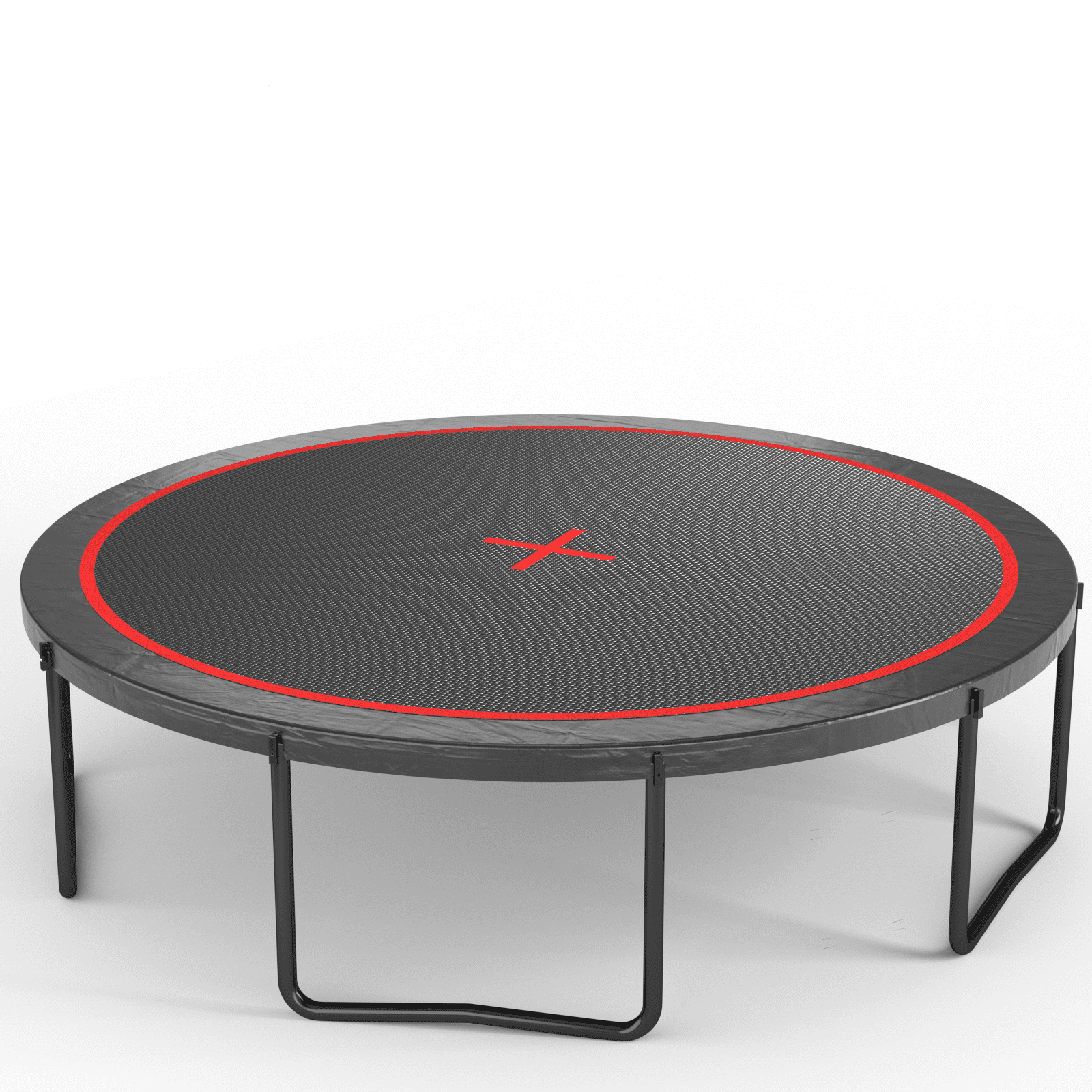 Witaxima YC 12FT Trampoline with Basketball Hoop, Ladder, and Safety Enclosure - Heavy-Duty Steel Frame, Black & Red, 144in Round, ASTM Certified for Kids & Family Outdoor Fun